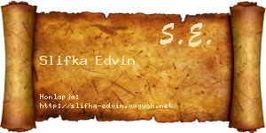 Slifka Edvin névjegykártya